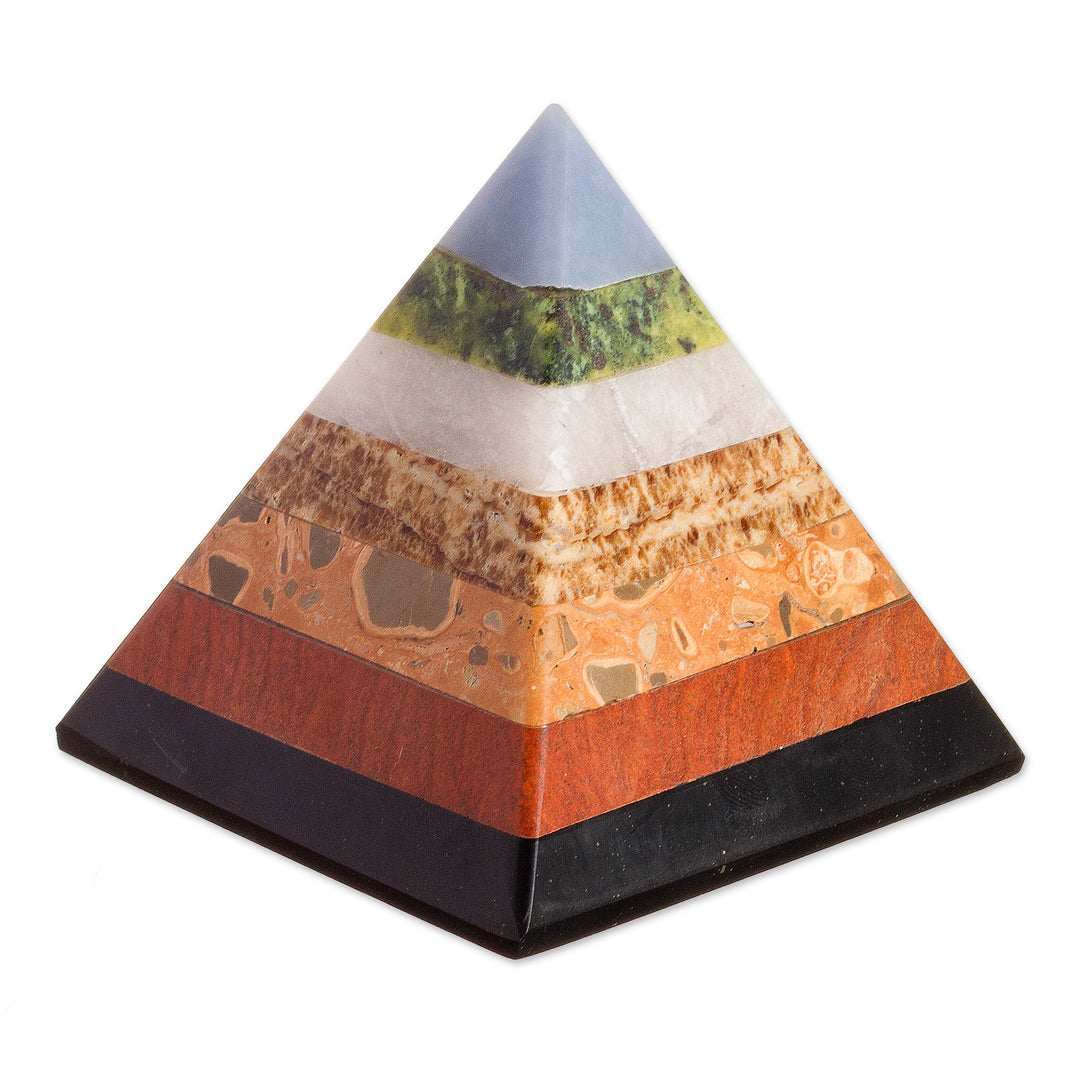 Multi-Gemstone Pyramid Figurine from Peru - Positive Vibes