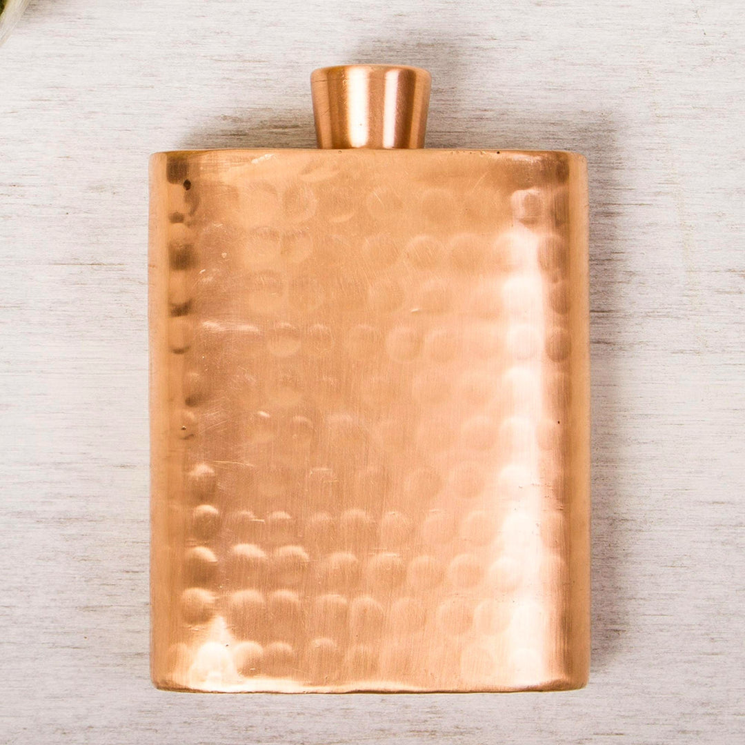 Shining Copper Flask Handcrafted in Mexico - Stylish Drink