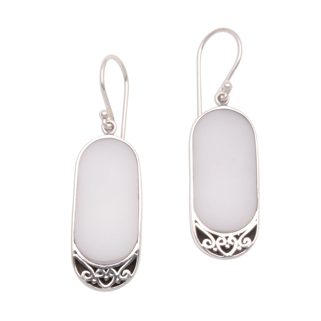 Artisan Crafted Sterling Silver and Resin Dangle Earrings - Fantastic Cloud