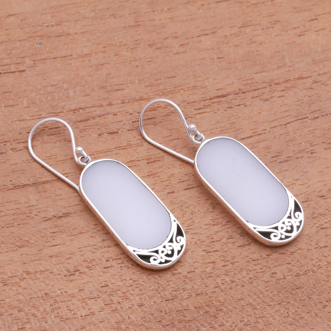 Artisan Crafted Sterling Silver and Resin Dangle Earrings - Fantastic Cloud