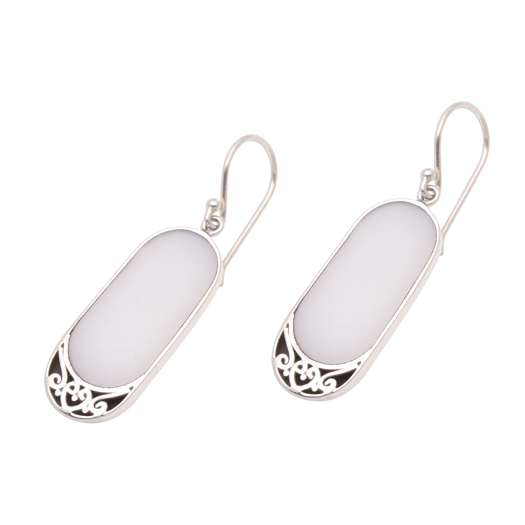Artisan Crafted Sterling Silver and Resin Dangle Earrings - Fantastic Cloud