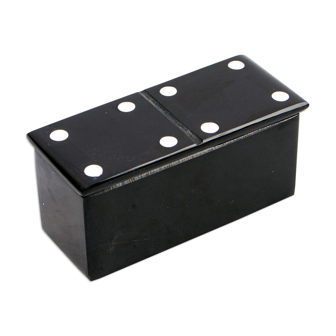 Black Marble Domino Set from Mexico - Strategic Chance
