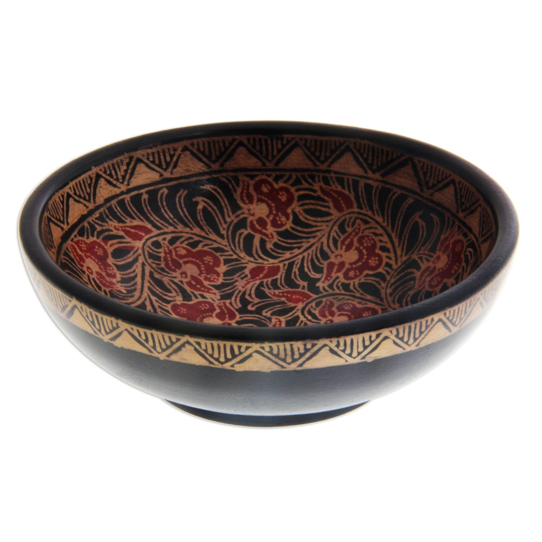 Wood batik centerpieces (Set of 3) - Javanese Vines