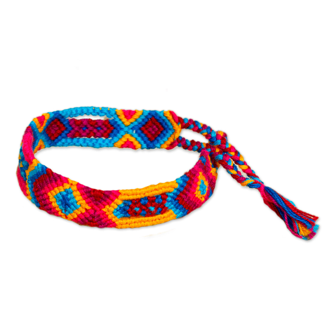 Colorful Cotton Macrame Bracelet from Mexico - Colorful Friendship