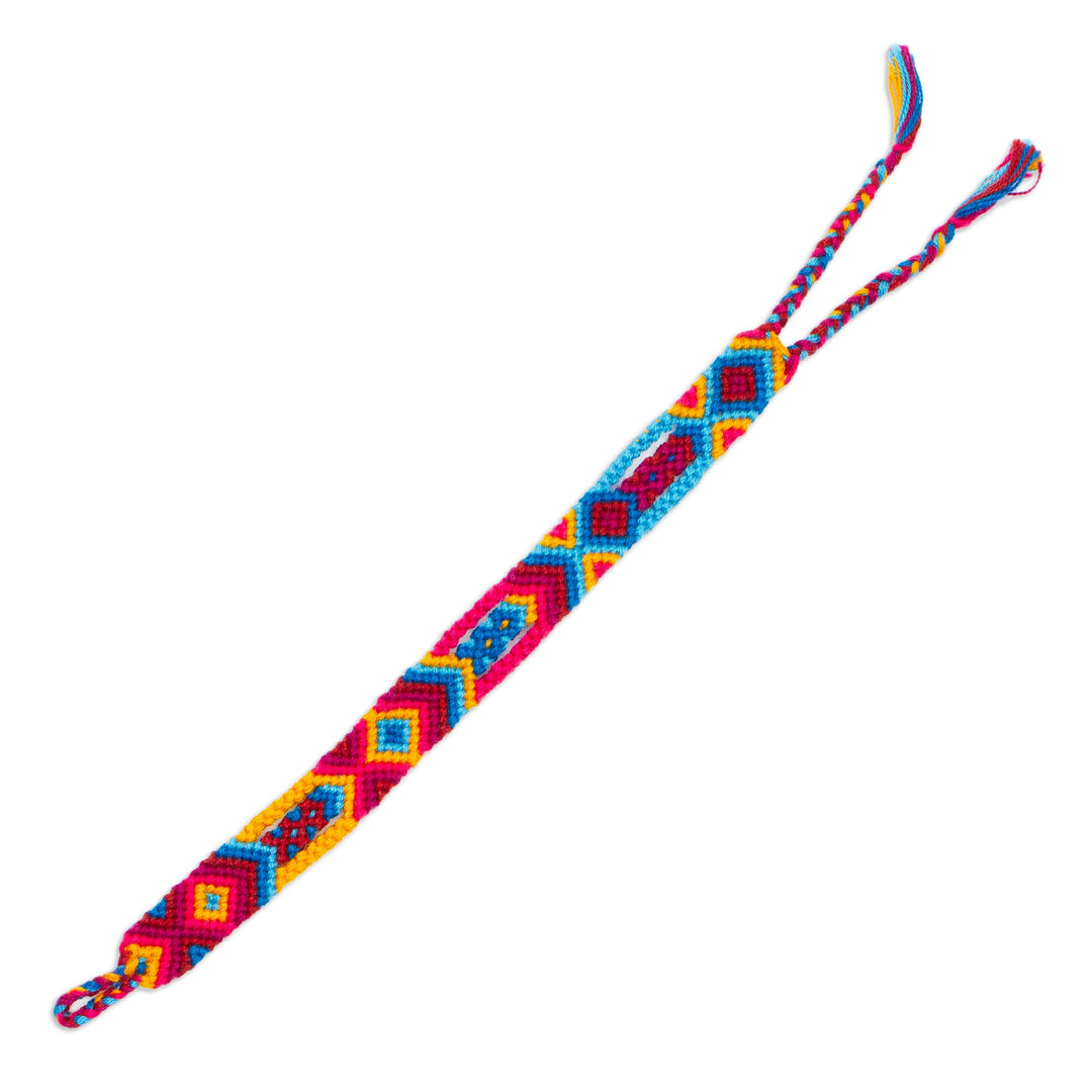 Colorful Cotton Macrame Bracelet from Mexico - Colorful Friendship