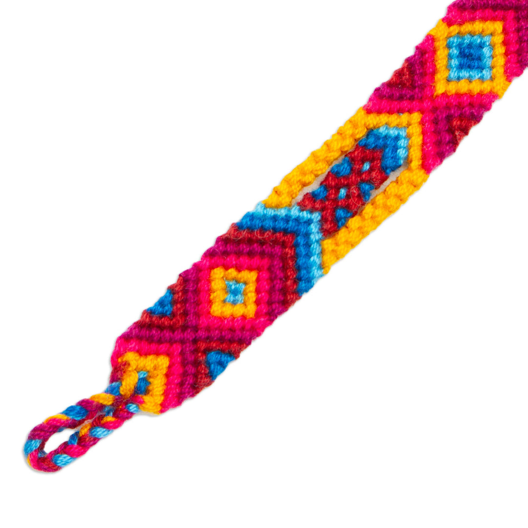 Colorful Cotton Macrame Bracelet from Mexico - Colorful Friendship