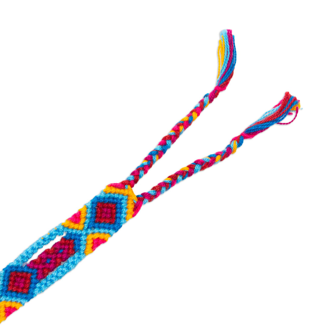 Colorful Cotton Macrame Bracelet from Mexico - Colorful Friendship