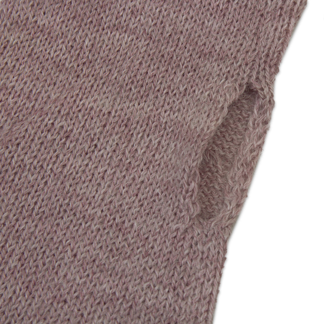 Dusty Rose 100% Baby Alpaca Cable Knit Fingerless Mitts - Luscious Twist in Dusty Rose