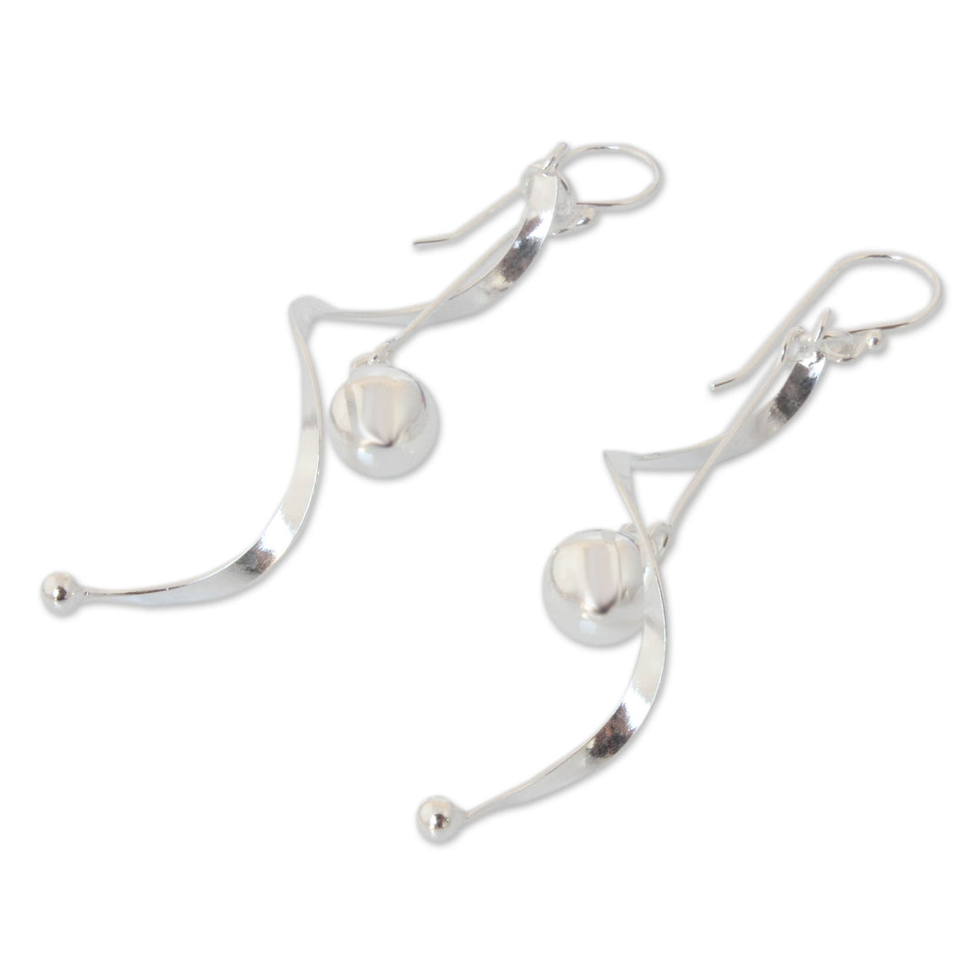 Modern Sterling Silver Dangle Earrings - Movement