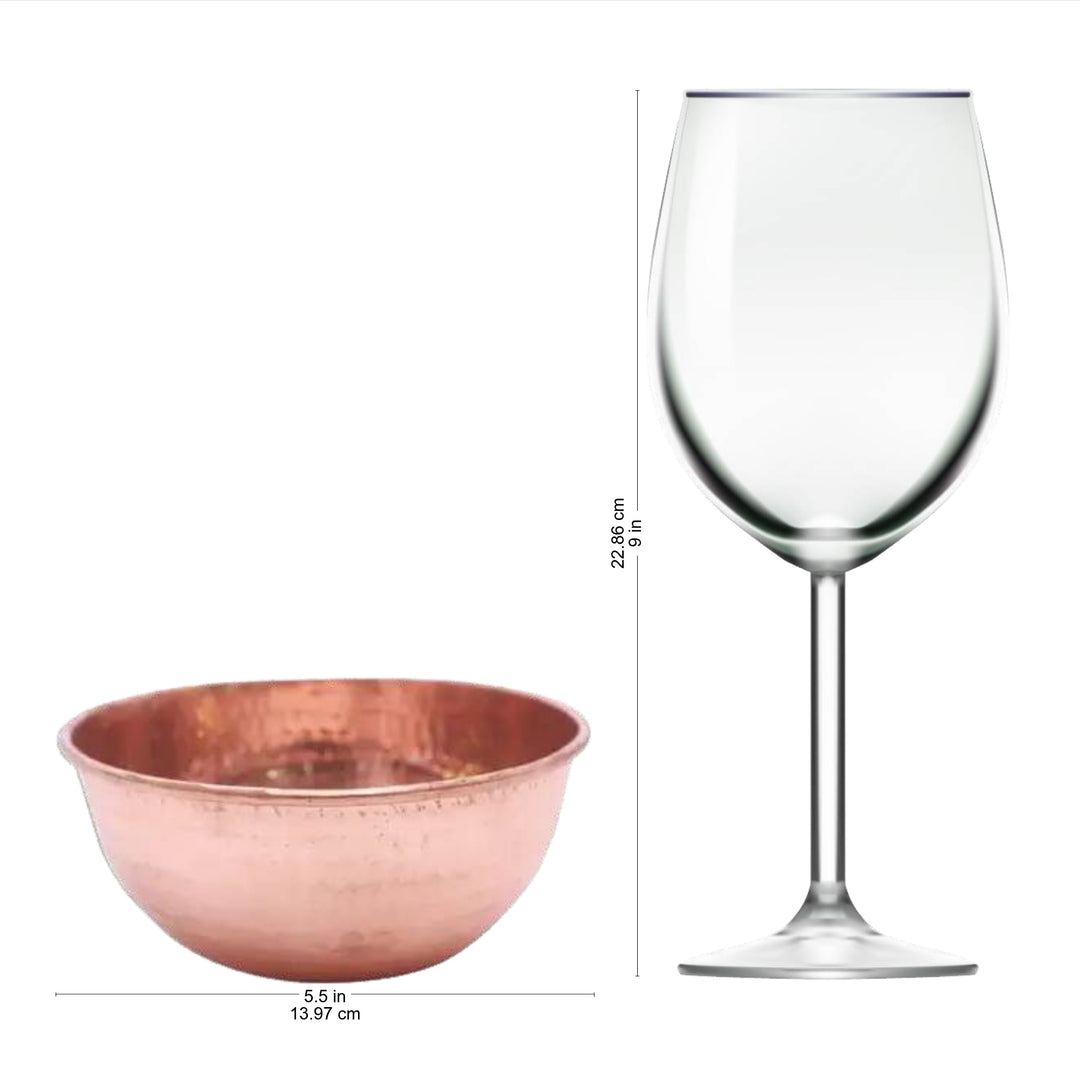 Hammered Copper Bowl Handcrafted in Bali - Gleaming Meal