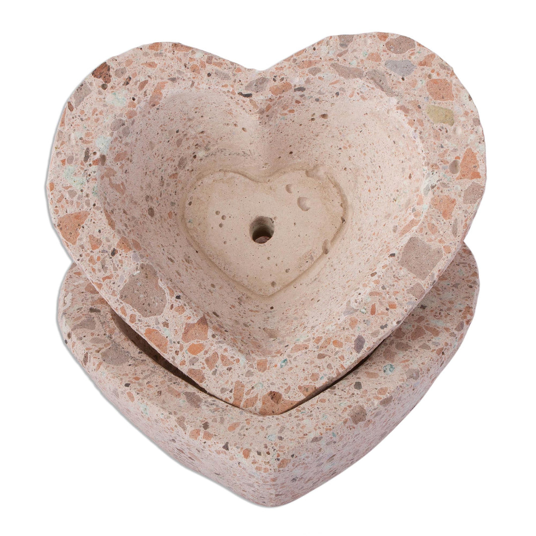 Heart-Shaped Reclaimed Stone Flower Pots (Pair) - Heartfelt Planters
