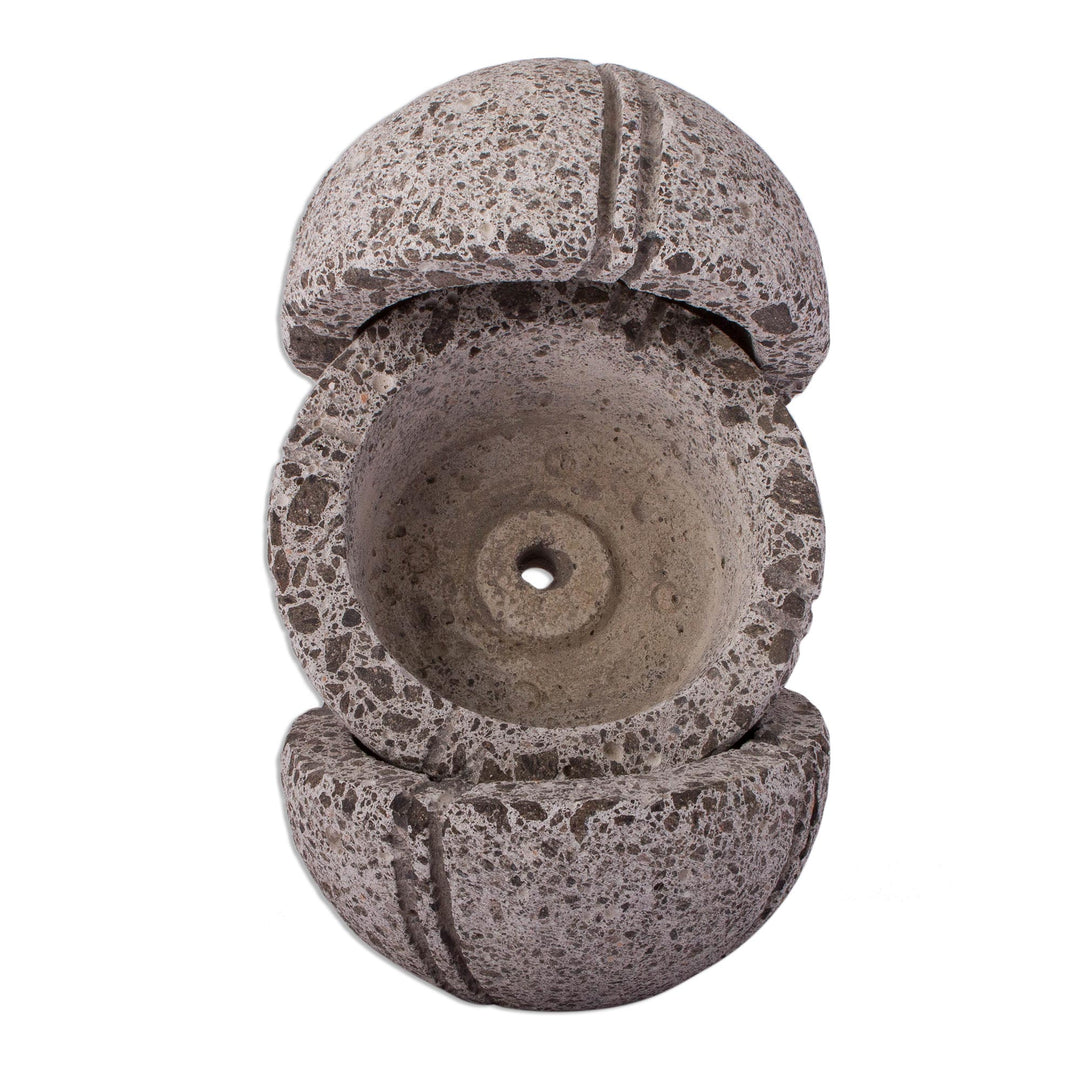 Round Reclaimed Stone Flower Pots from Mexico (Set of 3) - Petite Fleurs