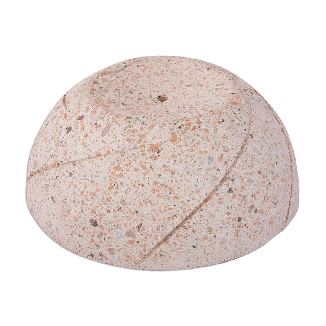 Round Reclaimed Stone Flower Pot from Mexico - Round Planter