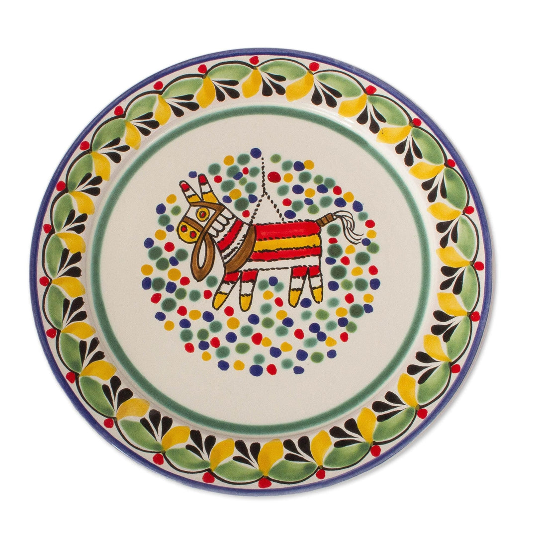 Piñata-Themed Ceramic Serving Plate Mexico - Festive Piñata