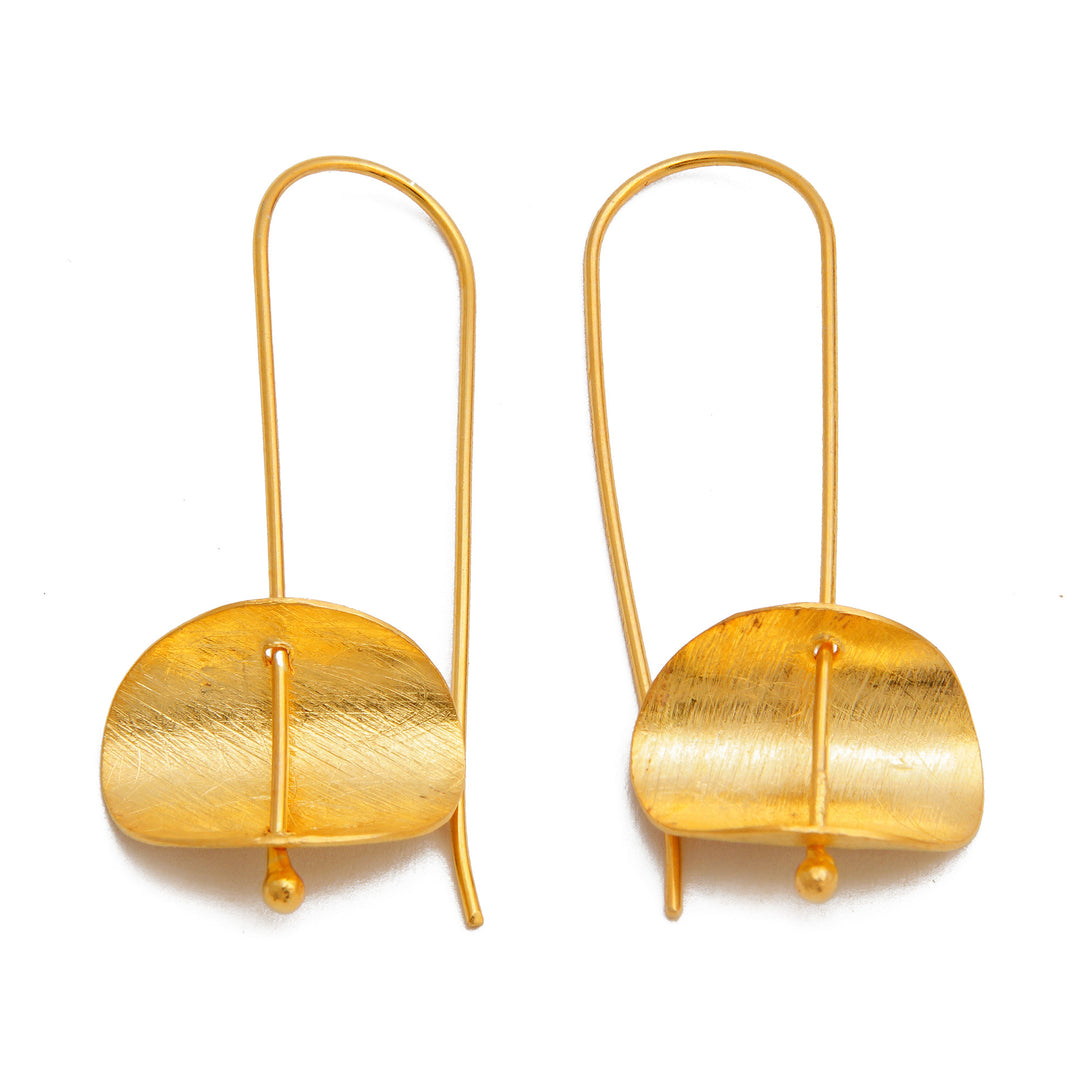 Modern 18k Gold Plated Sterling Silver Drop Earrings - Urban Minimalism