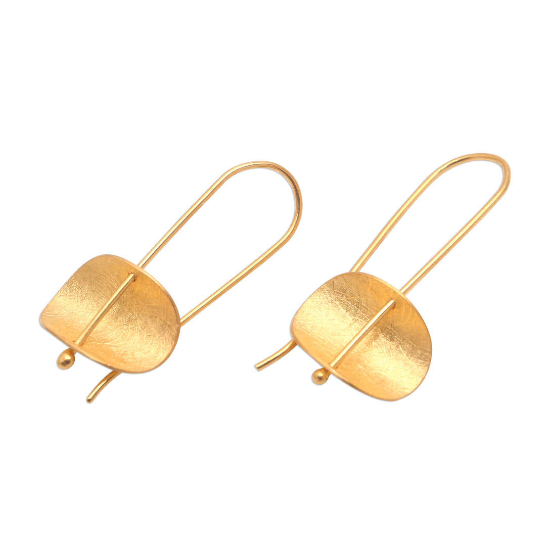 Modern 18k Gold Plated Sterling Silver Drop Earrings - Urban Minimalism