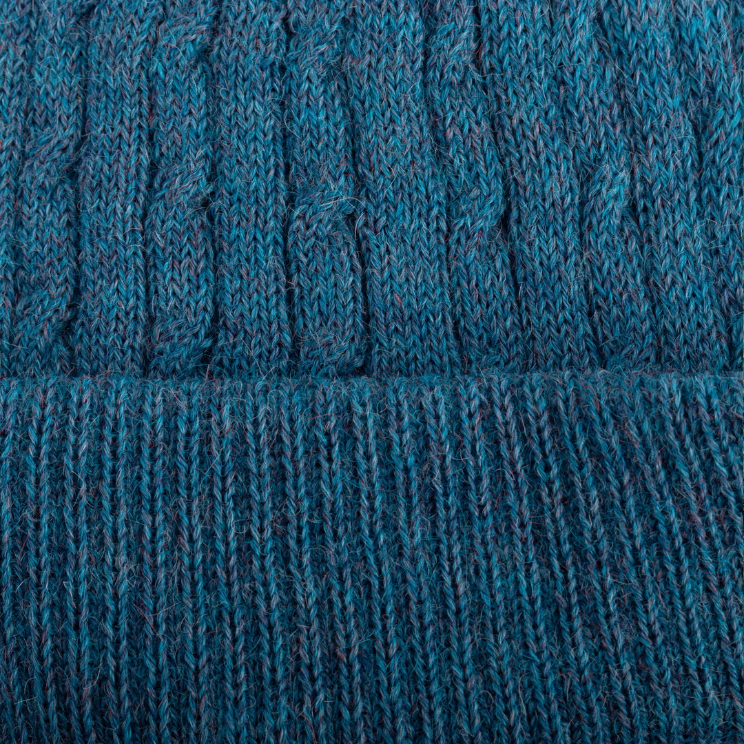 Robin's Egg Blue 100% Alpaca Soft Cable Knit Hat from Peru - Comfy in Blue