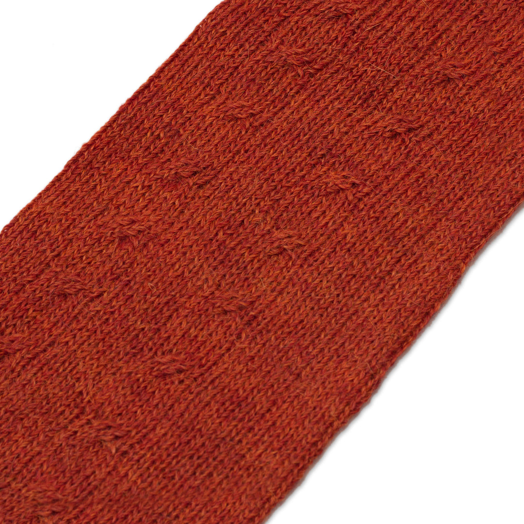 100% Baby Alpaca Orange Knit Fingerless Mitts From Peru - Luscious Twist in Orange