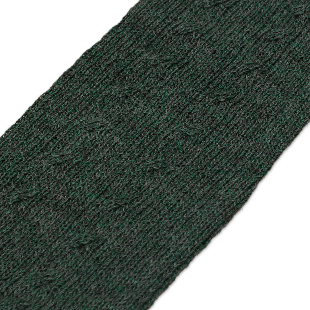 100% Baby Alpaca Loden Green Knit Fingerless Mitts From Peru - Luscious Twist in Green