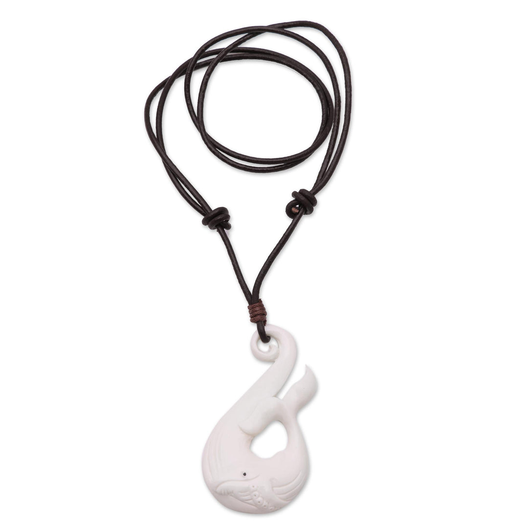 Whale Pendant Necklace Crafted in Bali - Gray Whale