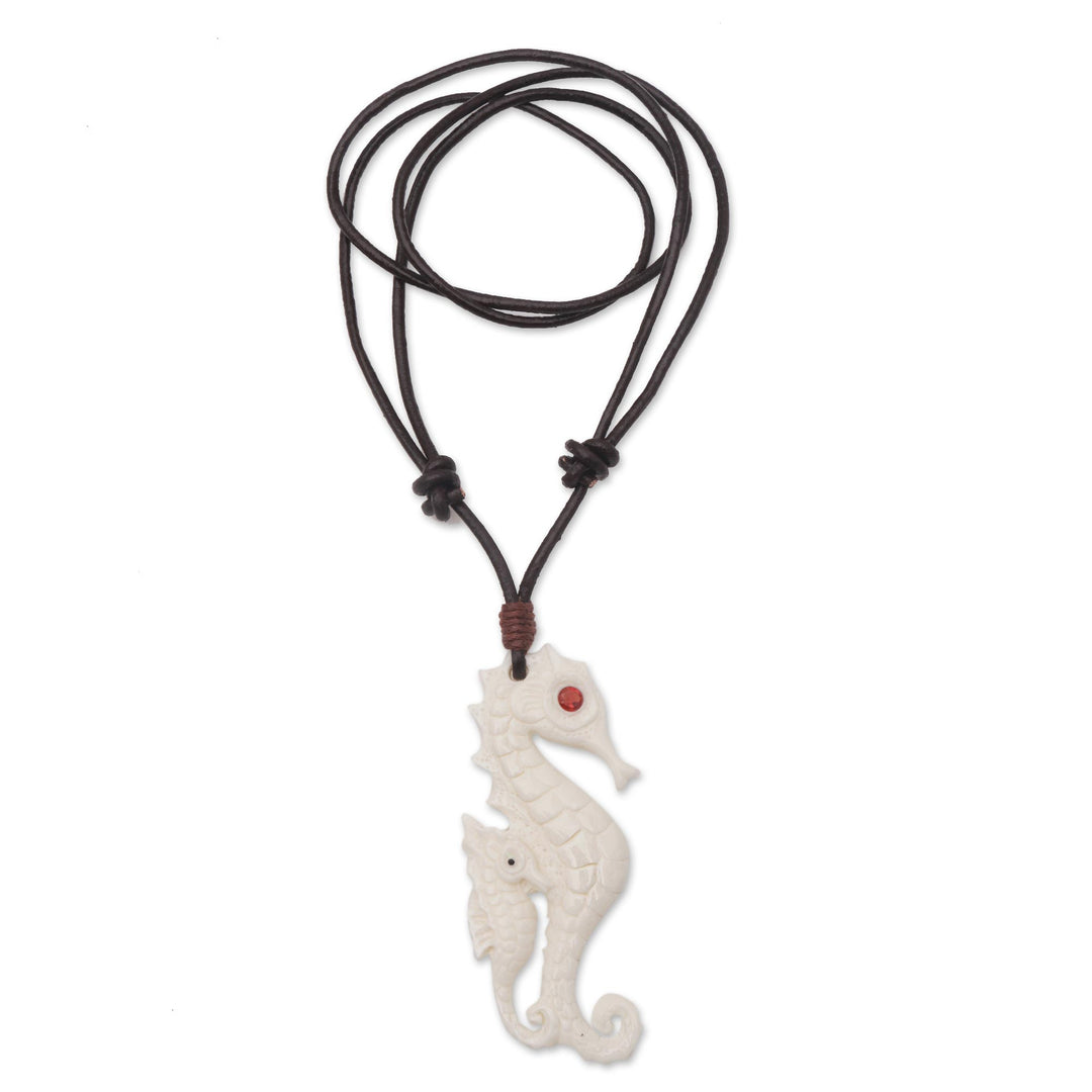 Seahorse Pendant Necklace from Bali - Caring Seahorse