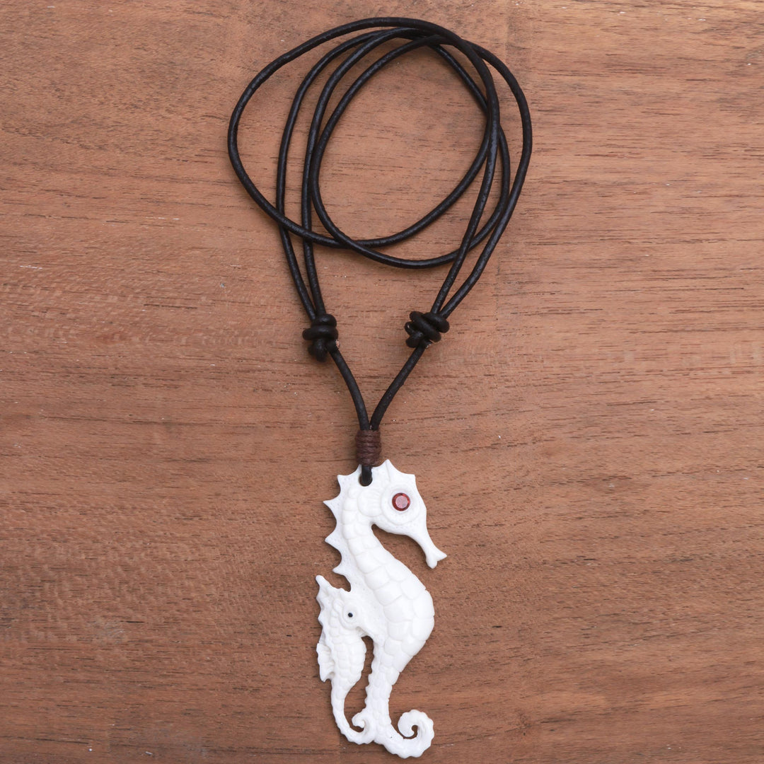 Seahorse Pendant Necklace from Bali - Caring Seahorse