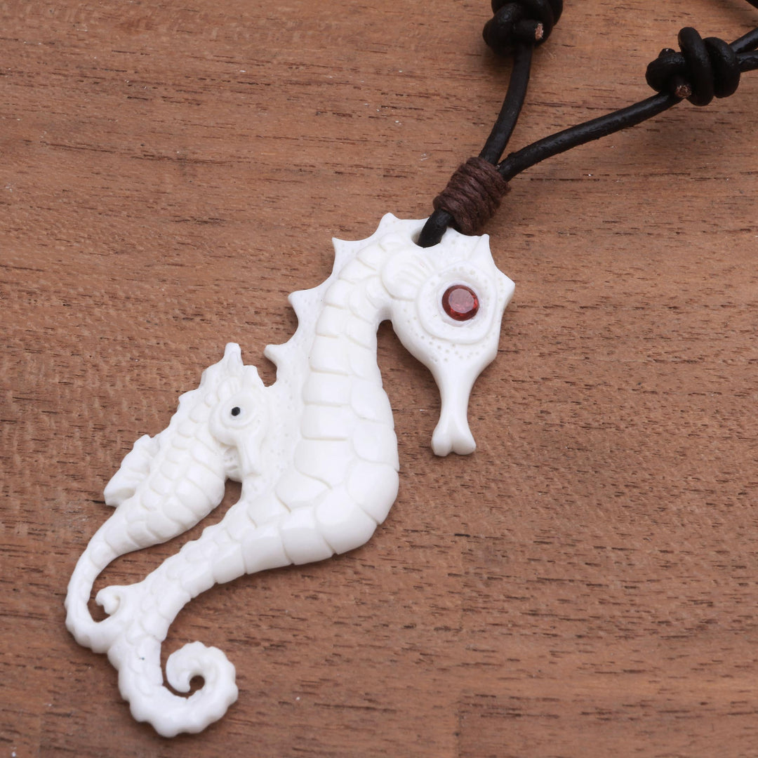 Seahorse Pendant Necklace from Bali - Caring Seahorse