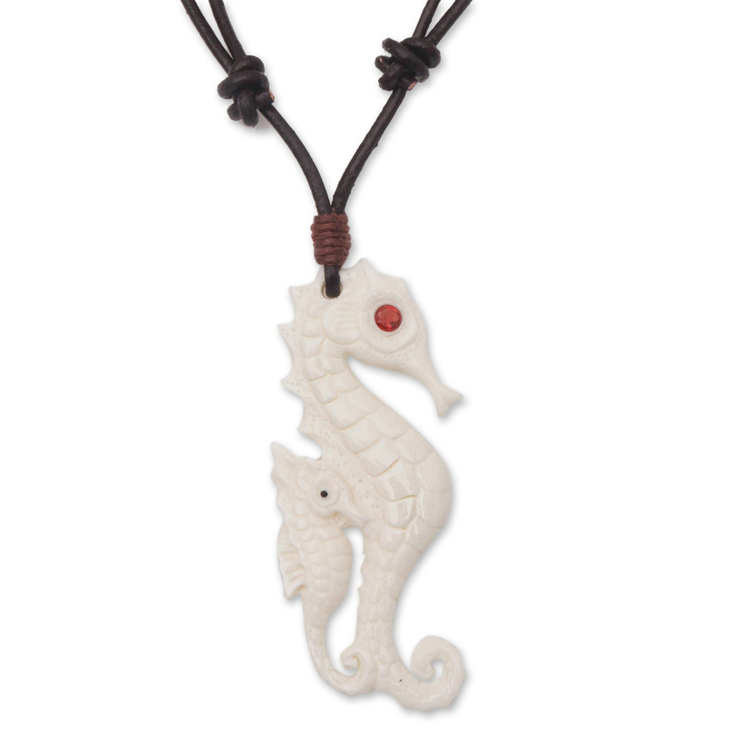 Seahorse Pendant Necklace from Bali - Caring Seahorse