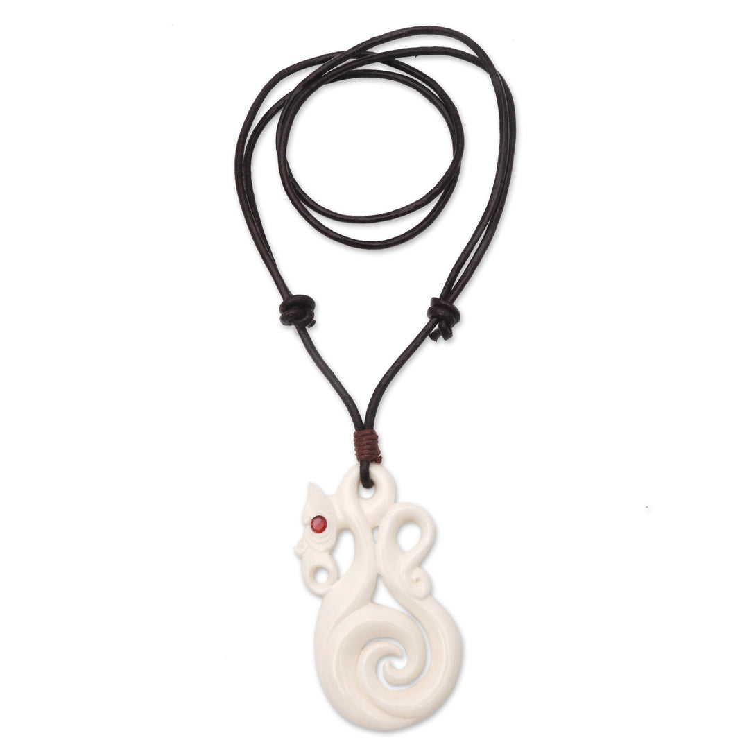 Swirl Pattern Pendant Necklace from Bali - Celtic Sea Serpent