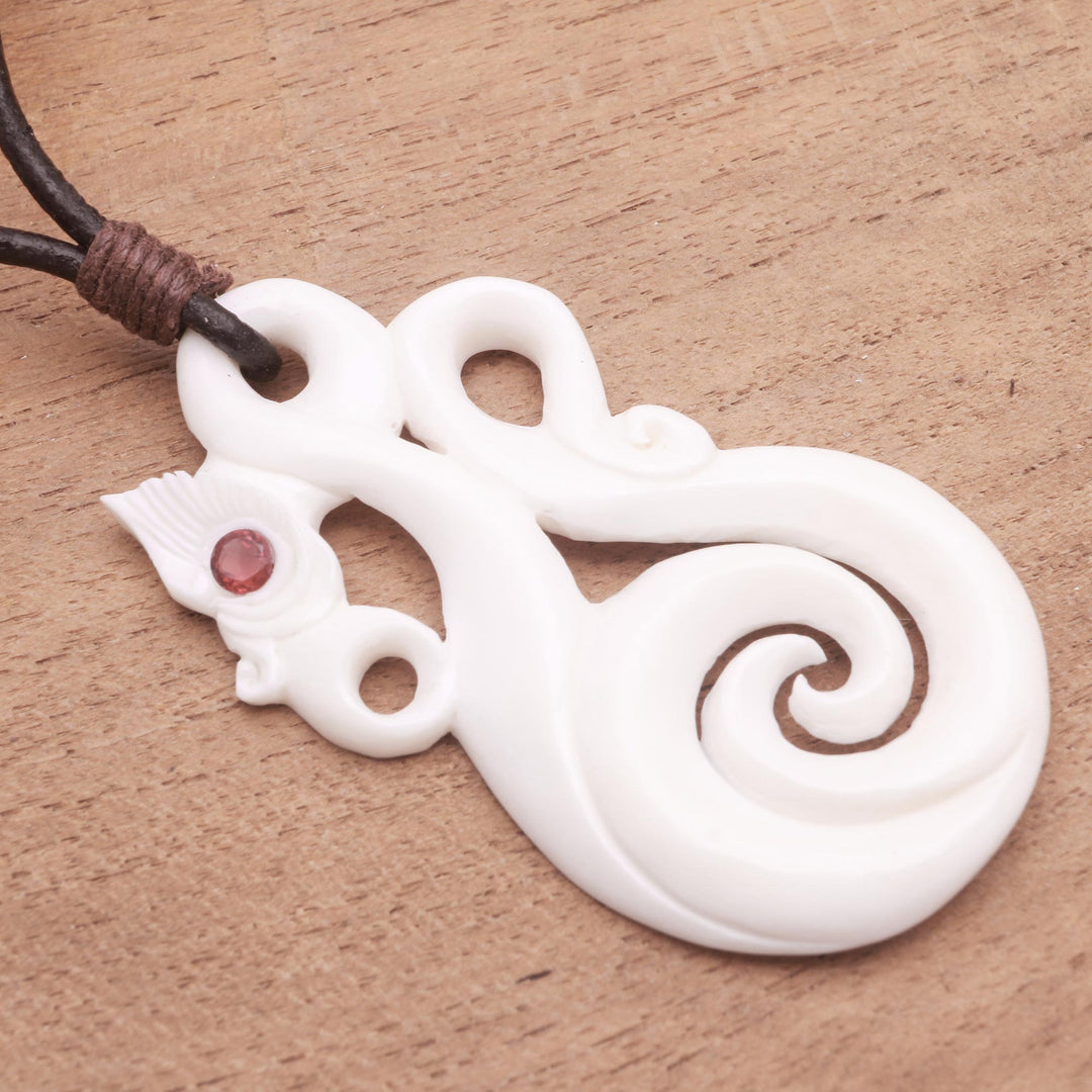 Swirl Pattern Pendant Necklace from Bali - Celtic Sea Serpent