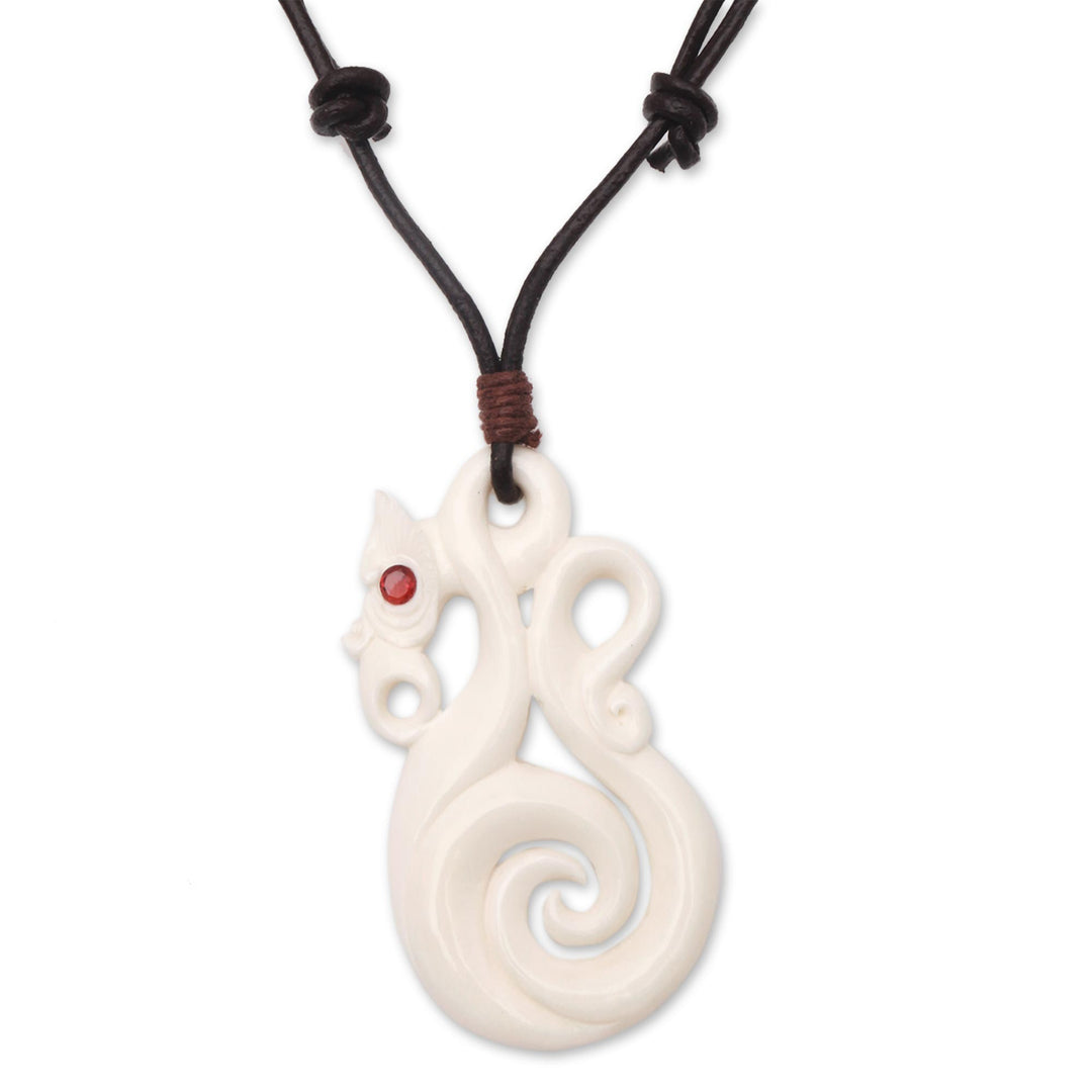 Swirl Pattern Pendant Necklace from Bali - Celtic Sea Serpent