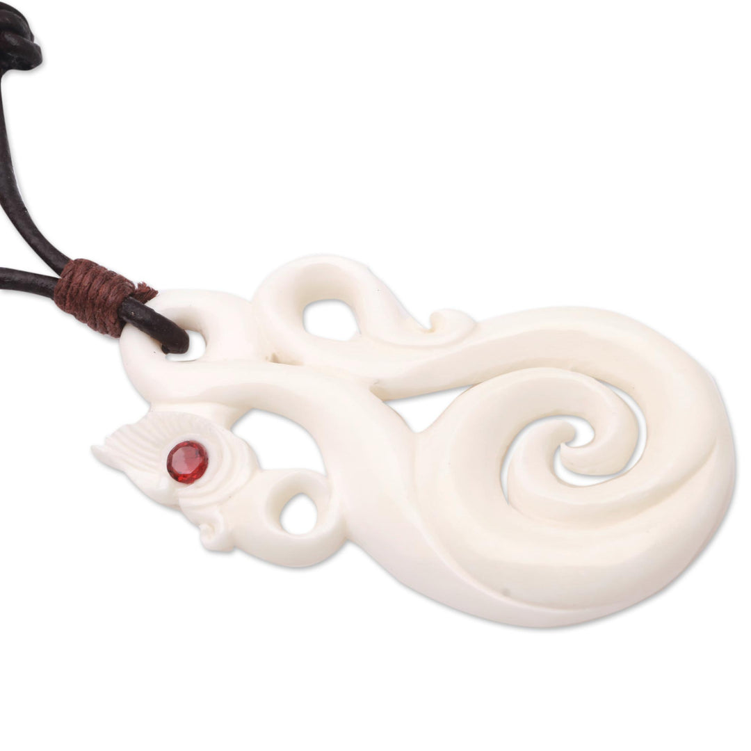 Swirl Pattern Pendant Necklace from Bali - Celtic Sea Serpent