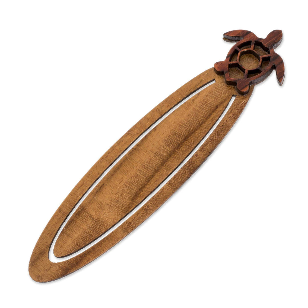 Sea Turtle-Themed Teak Wood Bookmark from Costa Rica - Sophisticated Sea Turtle