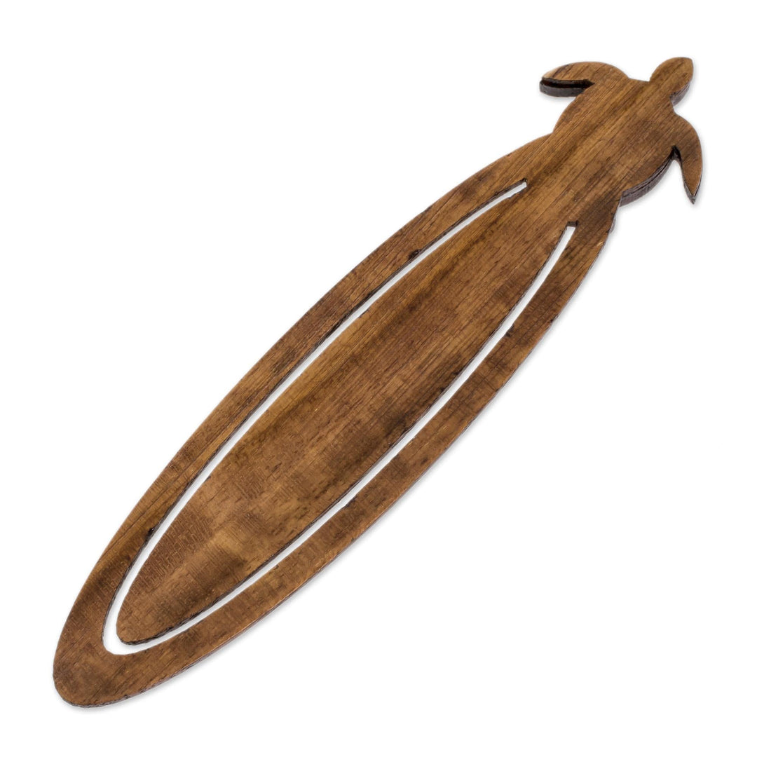 Sea Turtle-Themed Teak Wood Bookmark from Costa Rica - Sophisticated Sea Turtle