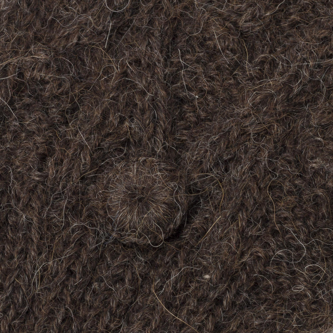 Diamond Pattern 100% Alpaca Mittens in Espresso from Peru - Diamond Elegance in Espresso