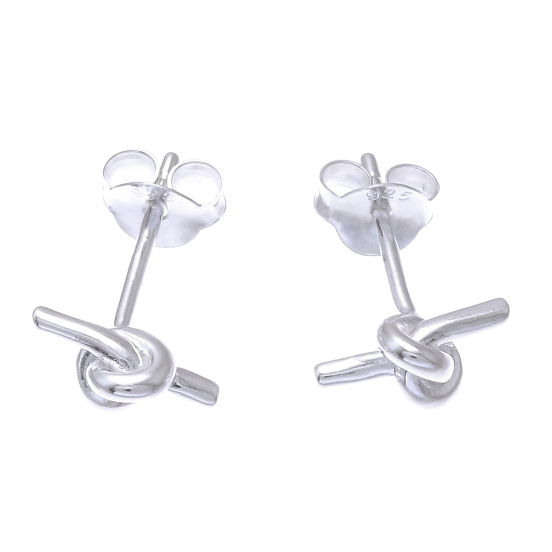 Knot Pattern Sterling Silver Stud Earrings from Thailand - The Knot