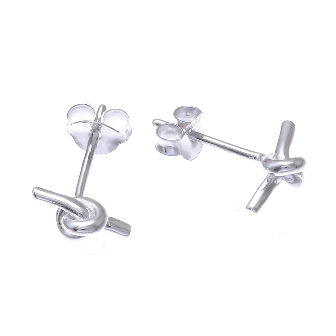 Knot Pattern Sterling Silver Stud Earrings from Thailand - The Knot