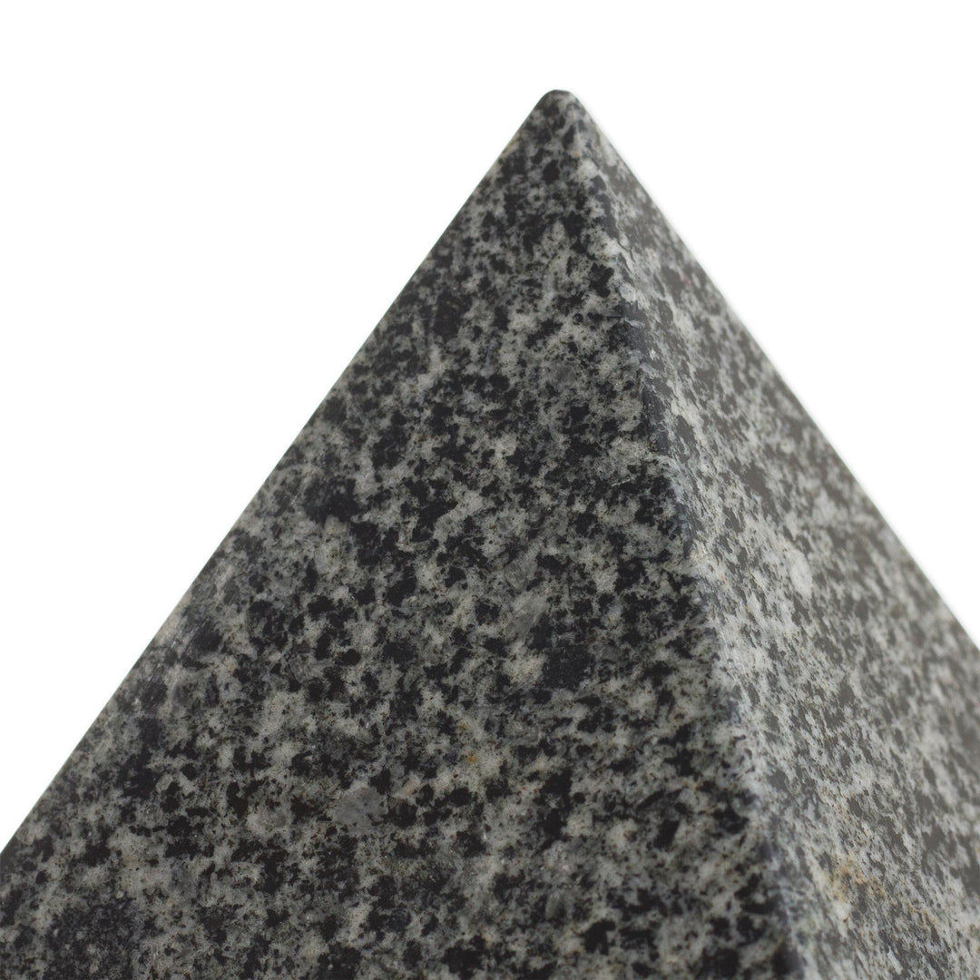 Tourmaline and Quartz Pyramid Gemstone Figurine (3 Inch) - Speckled Pyramid