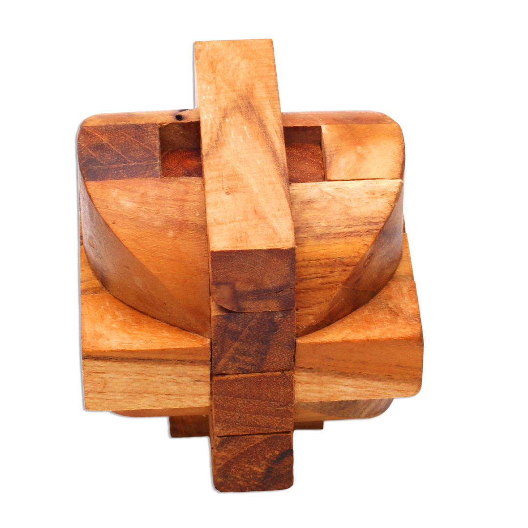 Handcrafted Teak Wood Puzzle Crafted in Java - Mental Exercise