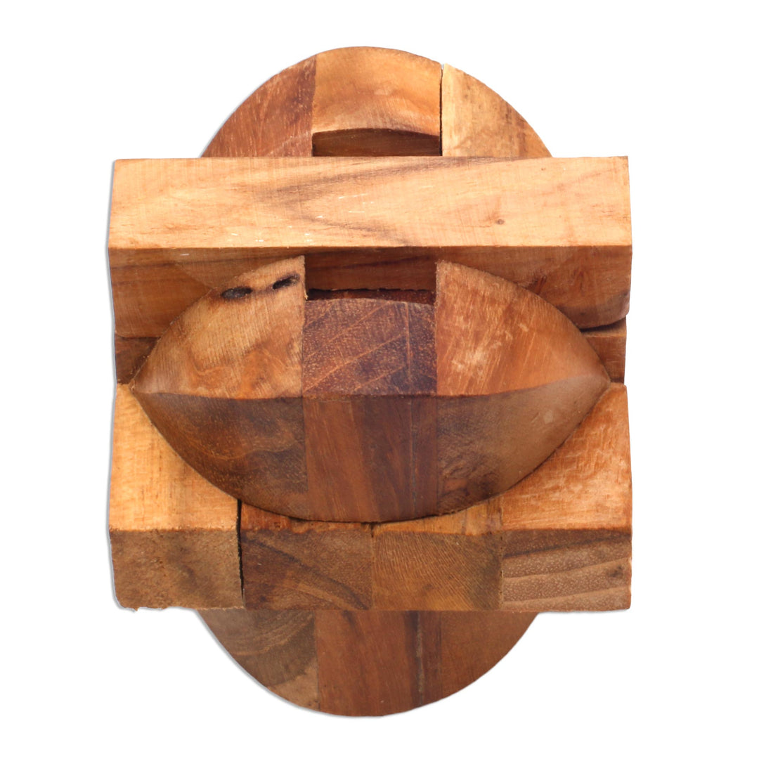 Handcrafted Teak Wood Puzzle Crafted in Java - Mental Exercise