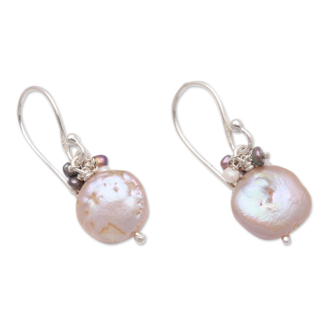 Cultured Pearl Beaded Dangle Earrings from Bali - Pearly Beauty