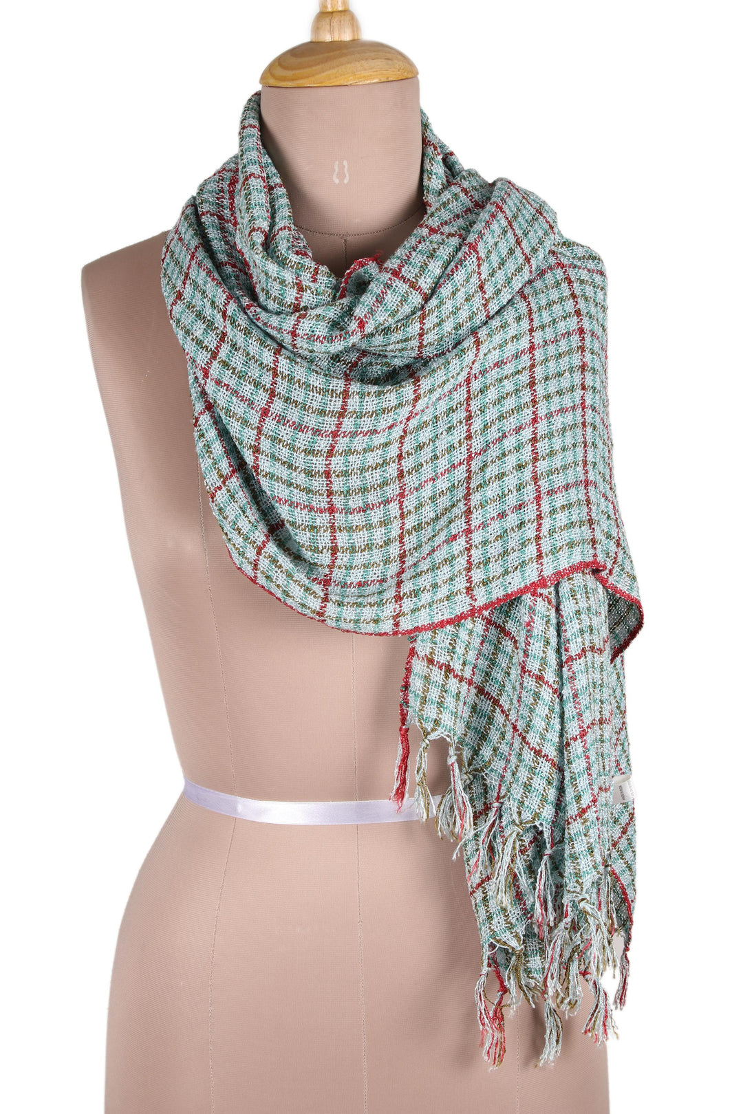 Handwoven Patterned Viscose Shawl in India - Classic Flair