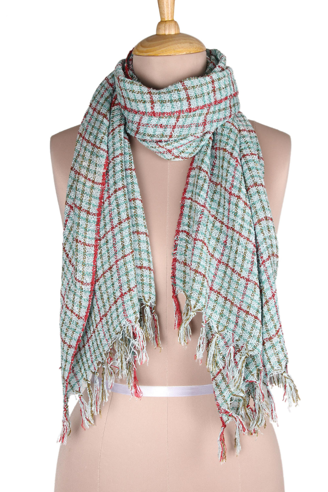 Handwoven Patterned Viscose Shawl in India - Classic Flair