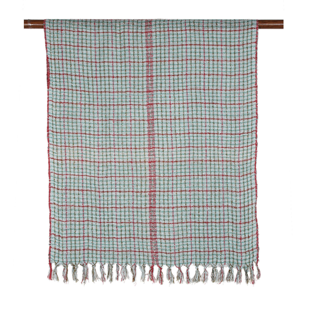 Handwoven Patterned Viscose Shawl in India - Classic Flair