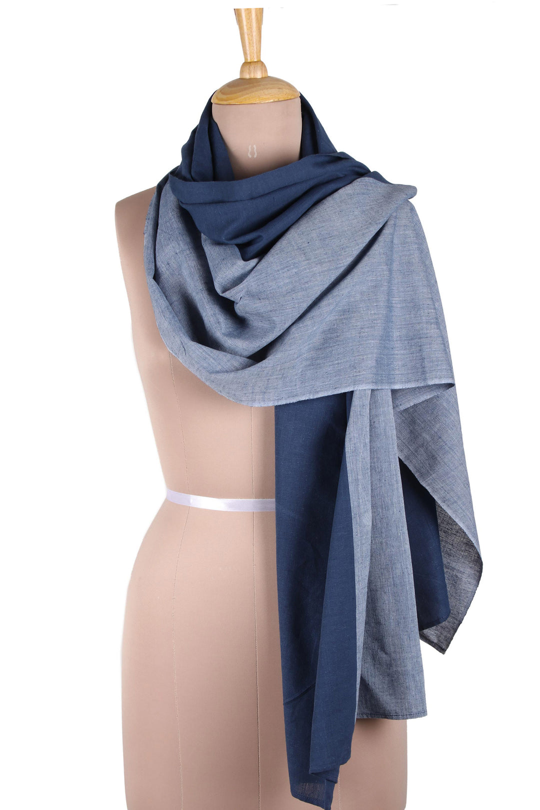 Indigo Viscose Shawl Crafted in India - Indigo Enchantment