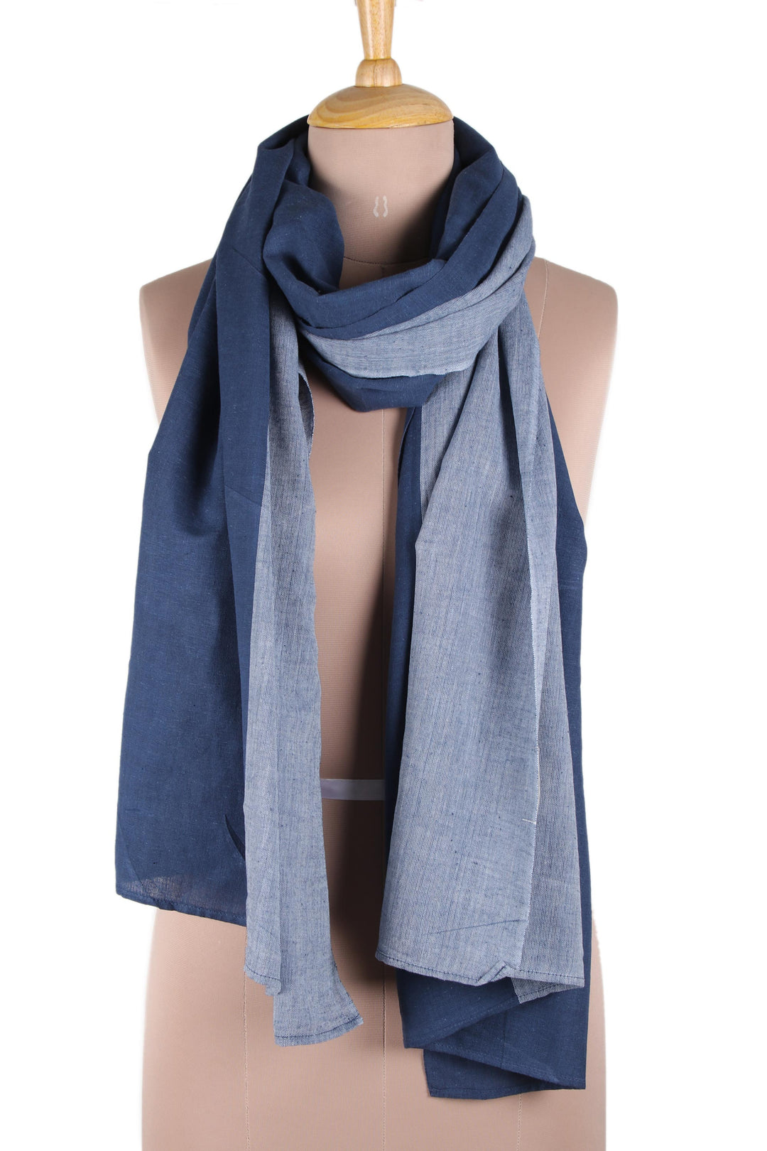 Indigo Viscose Shawl Crafted in India - Indigo Enchantment