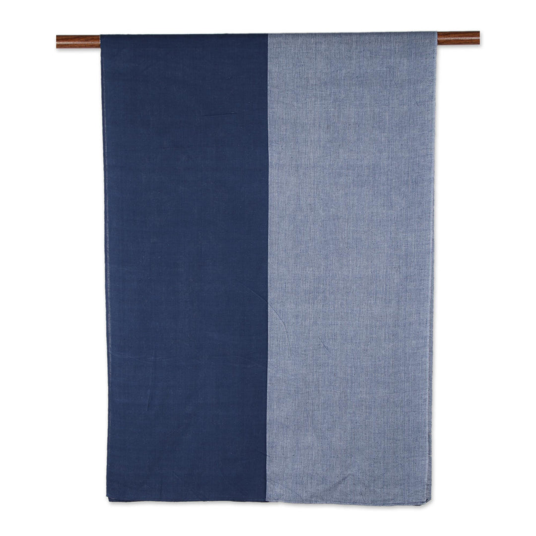 Indigo Viscose Shawl Crafted in India - Indigo Enchantment