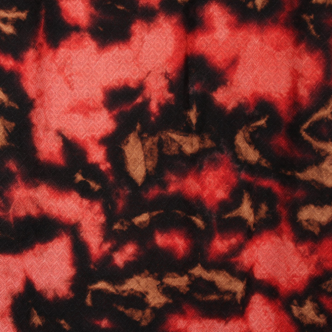 Strawberry and Caramel Viscose Shawl Crafted in India - Blissful Fusion in Strawberry