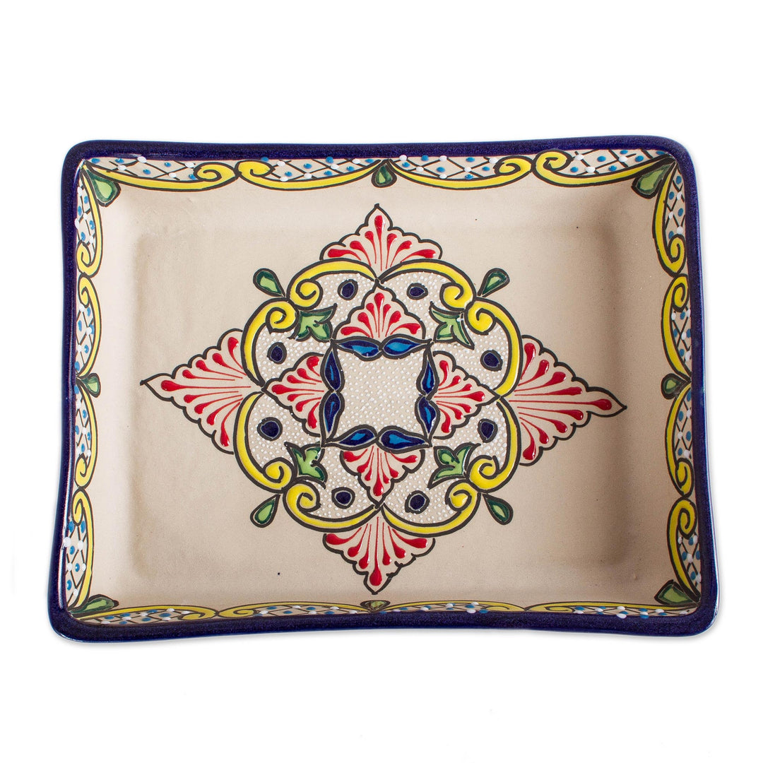 Hand-Painted Talavera-Style Ceramic Casserole Dish - Talavera Gathering