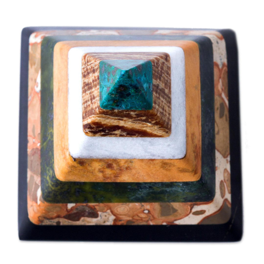 Good Energy Gemstone Pyramid Sculpture from Peru - Be Positive